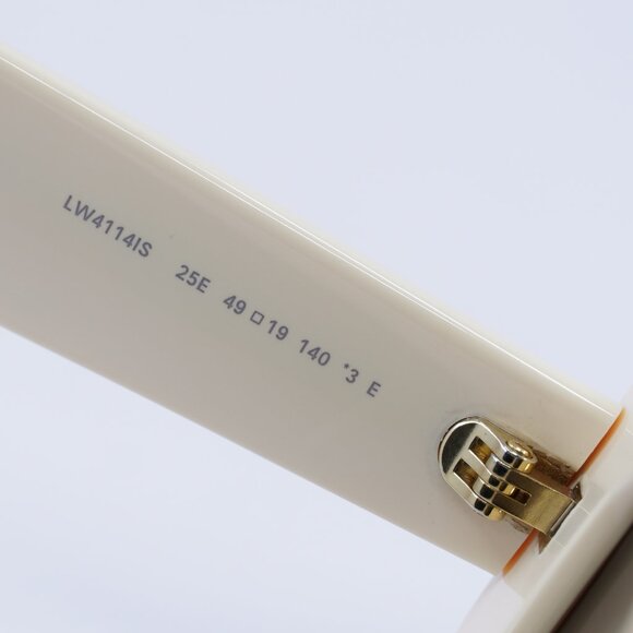 Loewe LW4114IS 25E Sunglasses Ivory Rectangle Frame, Brown Lenses - Picture 6 of 11